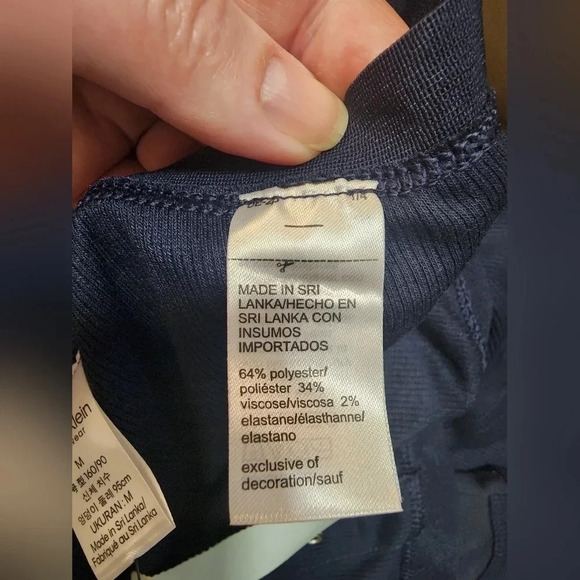 Calvin Klein Pajama Set Long Sleeve Shirt Loungewear Viscose  Dark Navy Size M L - Picture 9 of 11